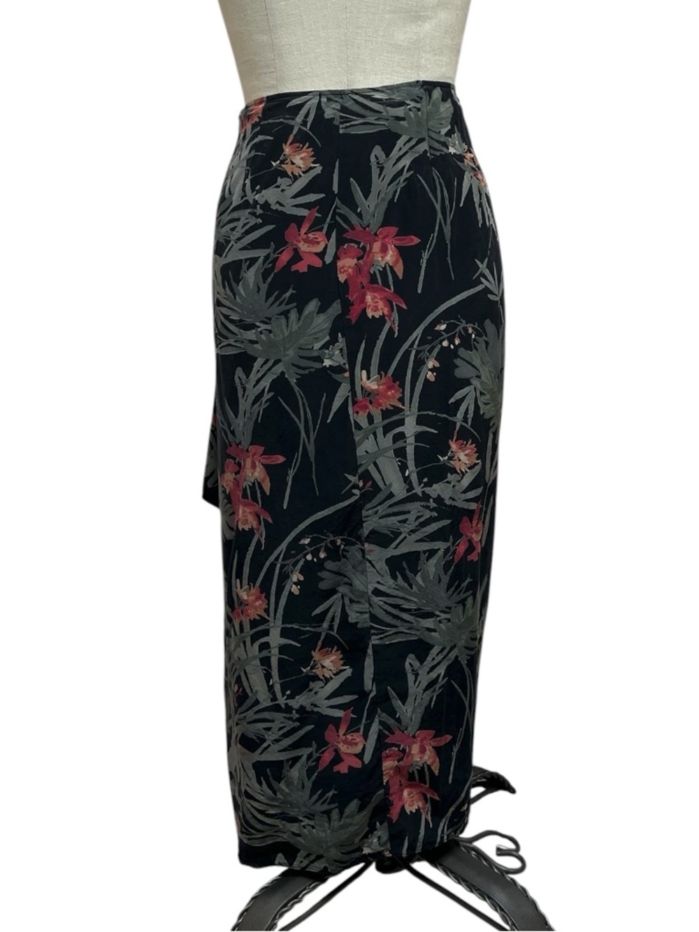 Coldwater Creek Tropical Floral Silk Wrap Shirt Size PL - Picture 3 of 8